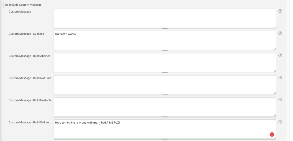 Slack plugin configuration 2
