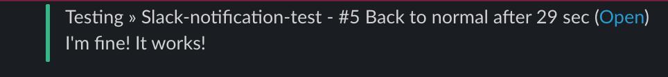 Slack notification test back to normal